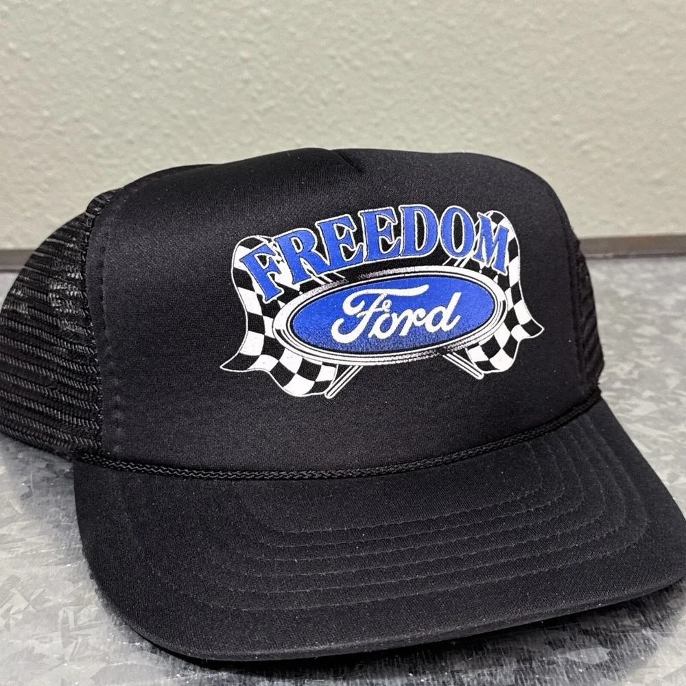 Vintage Freedom Ford Black Rope‎ Snap Back Hat One Size RARE 90's Streetwear KC